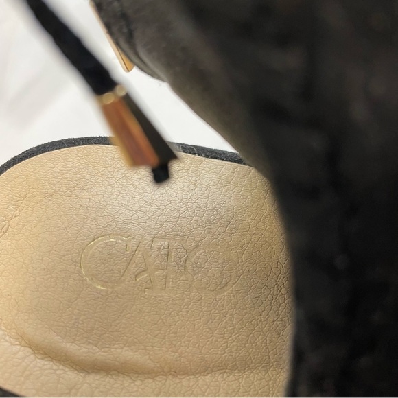 Cato Black Open Toe Wedge Ankle Boot - 10W - Picture 8 of 9